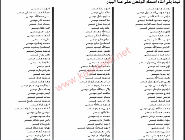 كفرقاسم : شباب عائلة عيسى  لم نعد ذلك القطيع الذي تتناوبون على ذبحة من اجل مصالحكم وتصفية حساباتكم  بيان رقم (1)  